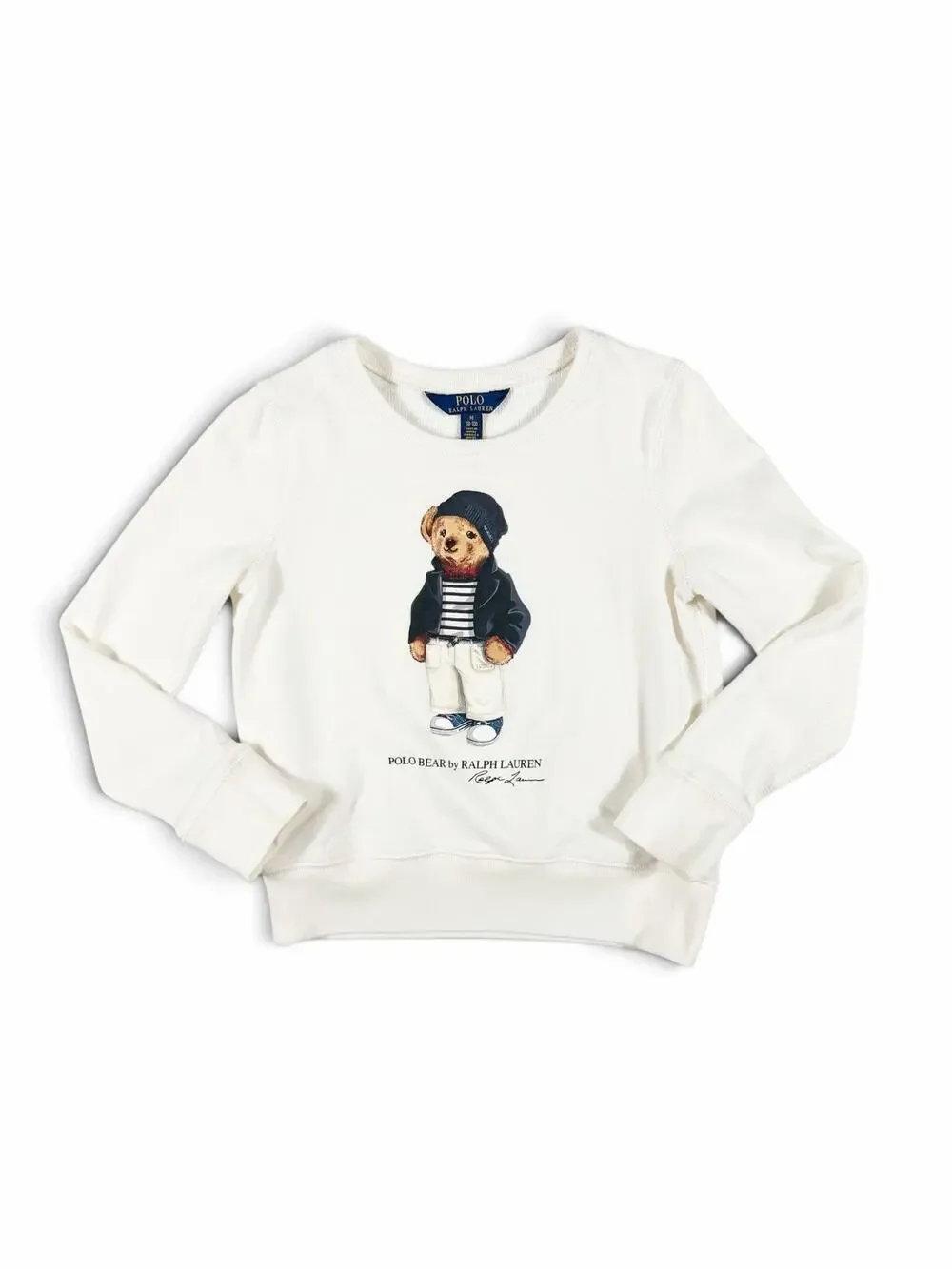 Polo Ralph Lauren Polo Bear Graphic Fleece Sweatshirt Cream Size 8-10 Kids